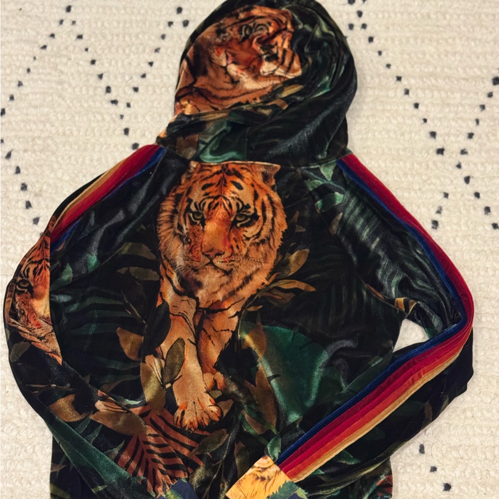 Aviator Nation Green Velvet Tiger-Print Jogger Set - Picture 7 of 15